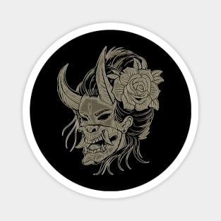 Japanese skull art Magnet